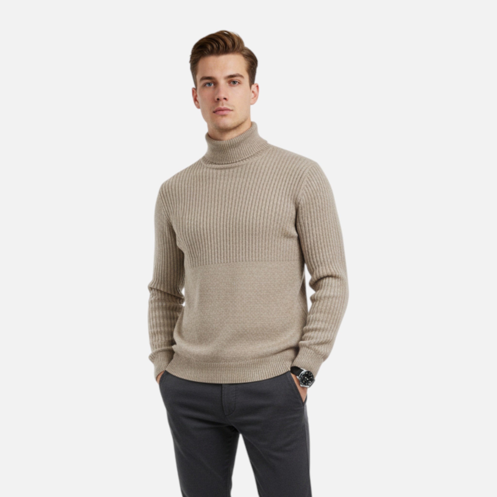 Belraes | Men’s Slim-Fit Knitted Turtleneck Sweater
