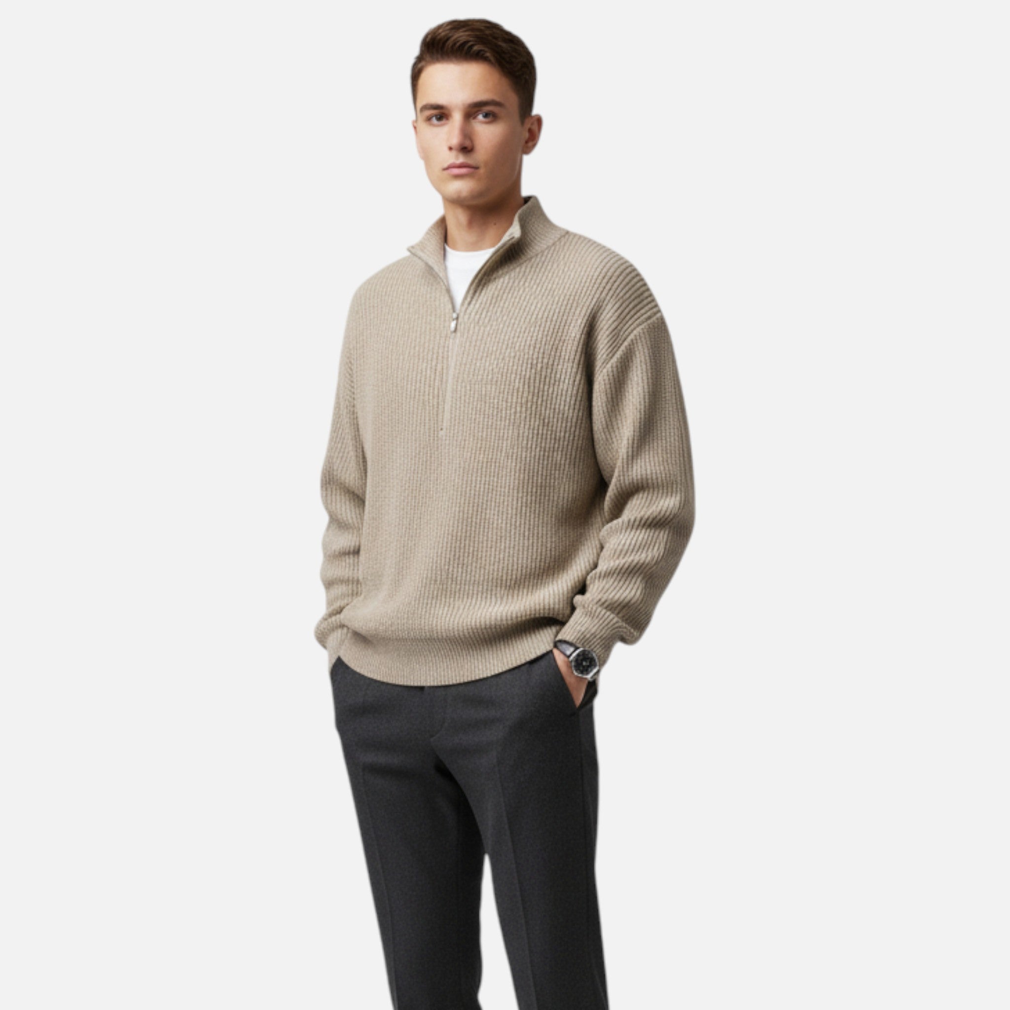 Belraes | Men’s Old Money Half-Zip Sweater