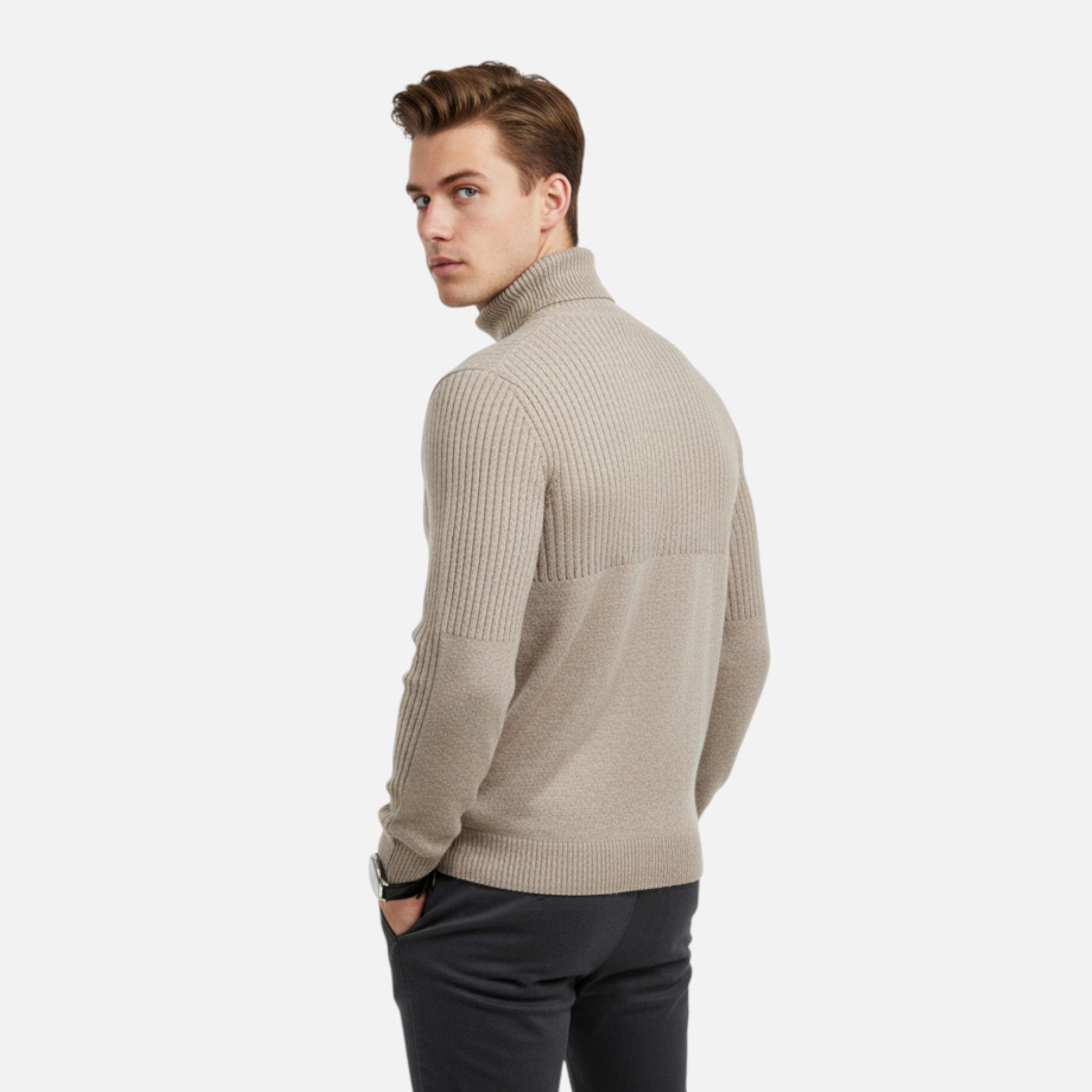 Belraes | Men’s Slim-Fit Knitted Turtleneck Sweater